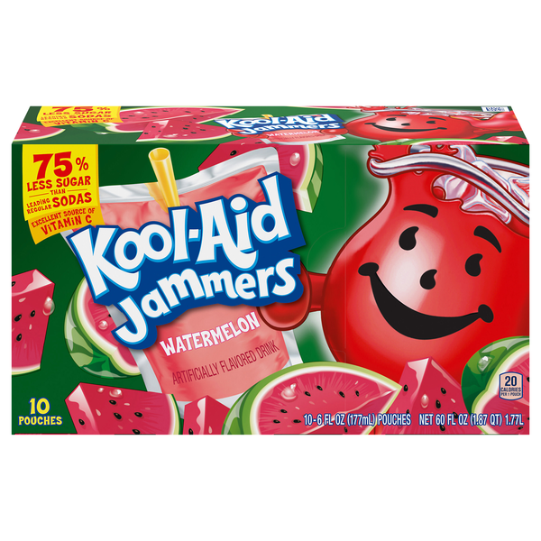 Kool-Aid Jammers Juice Drink Pouches Watermelon - 10 pk