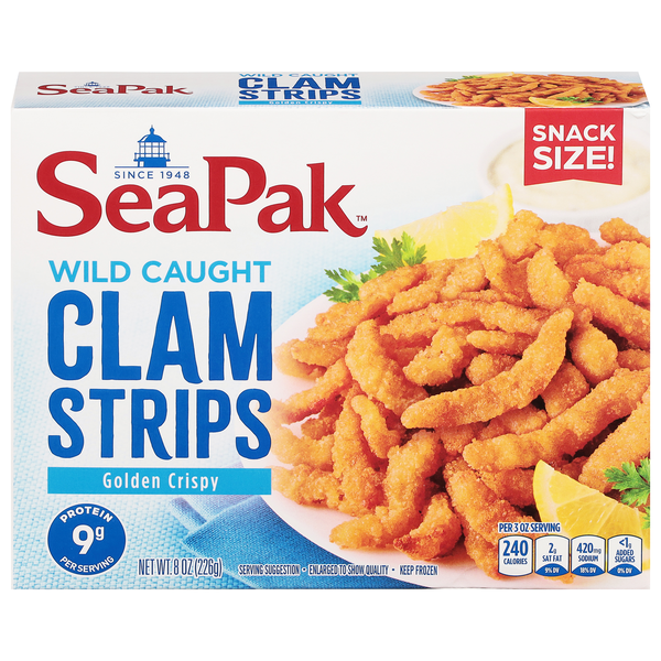 SeaPak Wild Caught Clam Strips Snack Size Frozen
