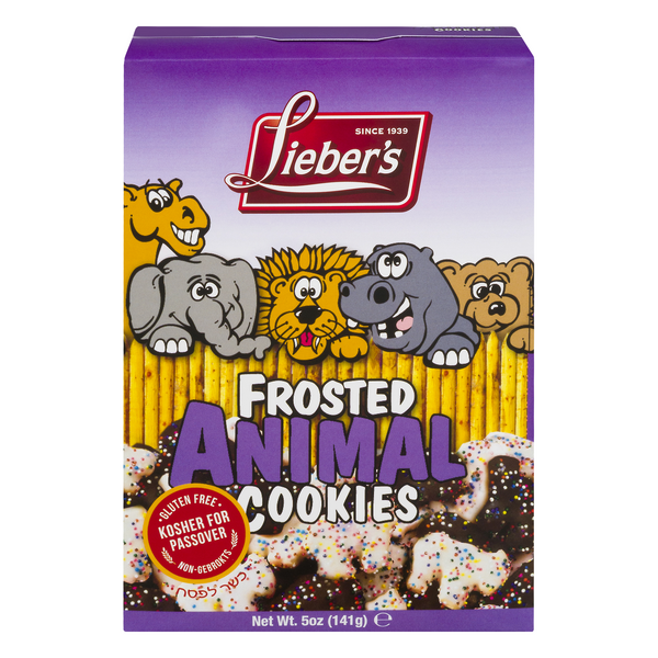 Lieber's Kosher Gluten Free Frosted Animal Crackers
