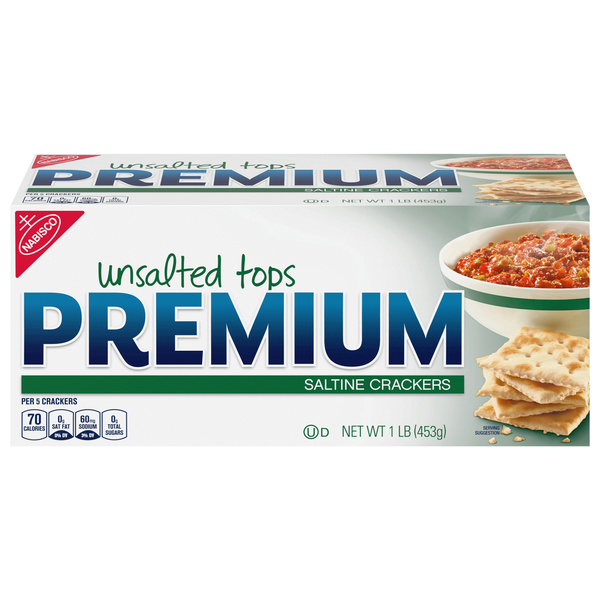 Nabisco Premium Unsalted Tops Saltine Crackers