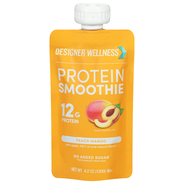 Designer Wellness Peach Mango Protein Smoothie Pouch