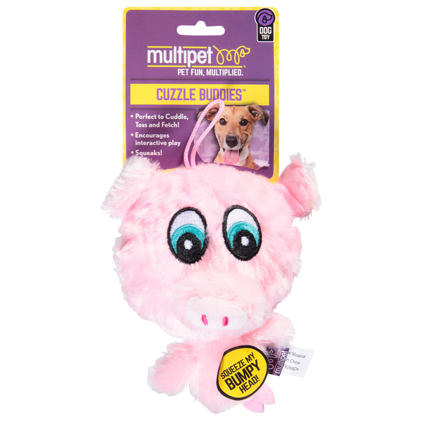 Multipet Cuzzle Buddies Squeaky Pig Dog Toy