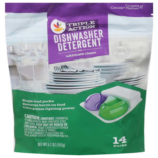 Our Brand Triple Action Ultimate Clean Dishwasher Detergent Pacs - 14 ct