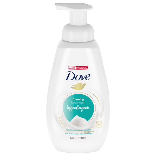 Dove Sensitive Skin Hypoallergenic Foaming Body Wash Pump