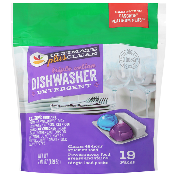Stop & Shop Triple Action Ultimate Clean Dishwasher Detergent Packs - 19ct