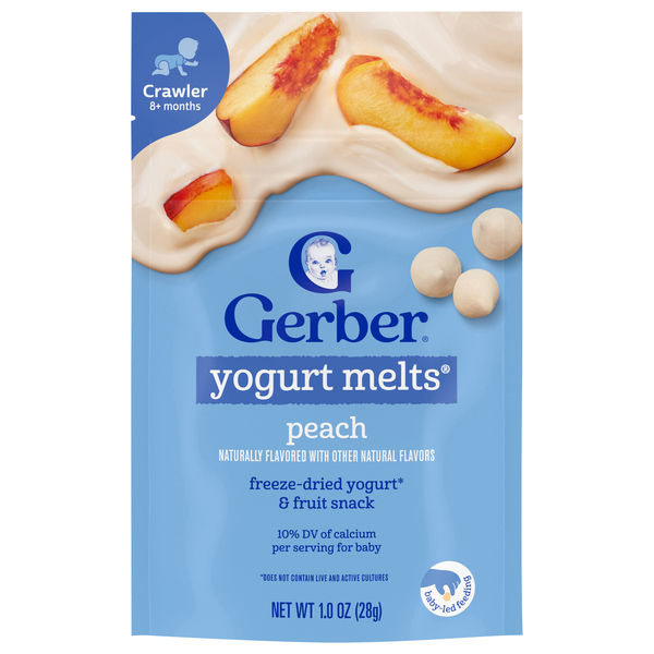 Gerber Snacks Baby Peach Yogurt Melts 8+ Months