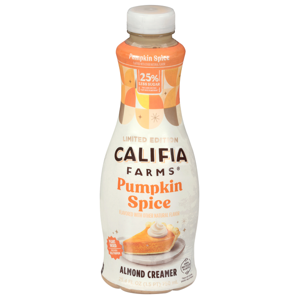 Califia Farms Pumpkin Spice Flavored Almondmilk Coffee Creamer