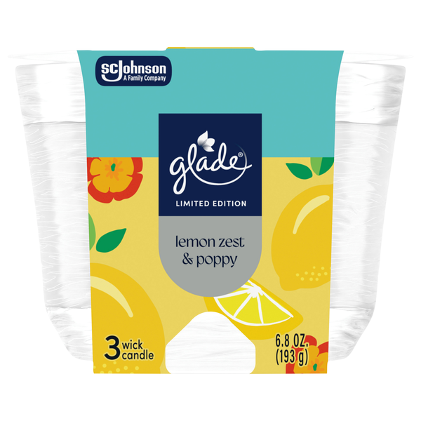 Glade Lemon Zest & Poppy 3-Wick Candle