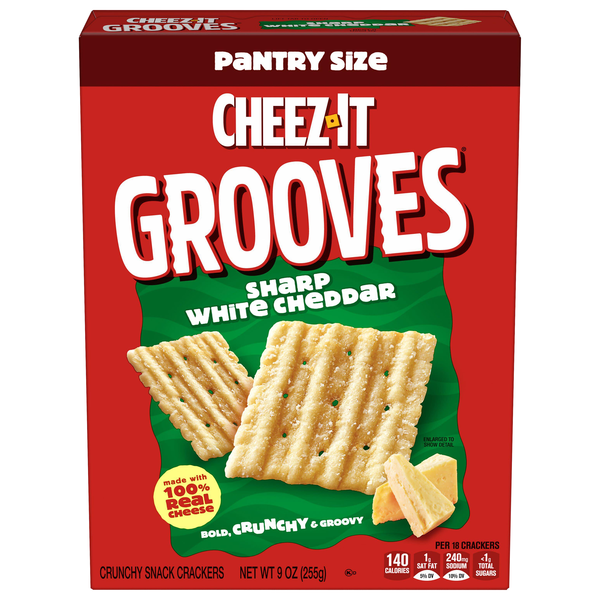 Cheez-It Grooves Sharp White Cheddar Crunchy Cheese Crackers