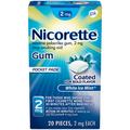Nicorette Stop Smoking Aid Nicotine Gum 2 mg White Ice Mint