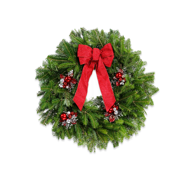 Save on Holiday Christmas Wreath Glitz with Bow Outside 22 Inch Diameter Order Online Delivery