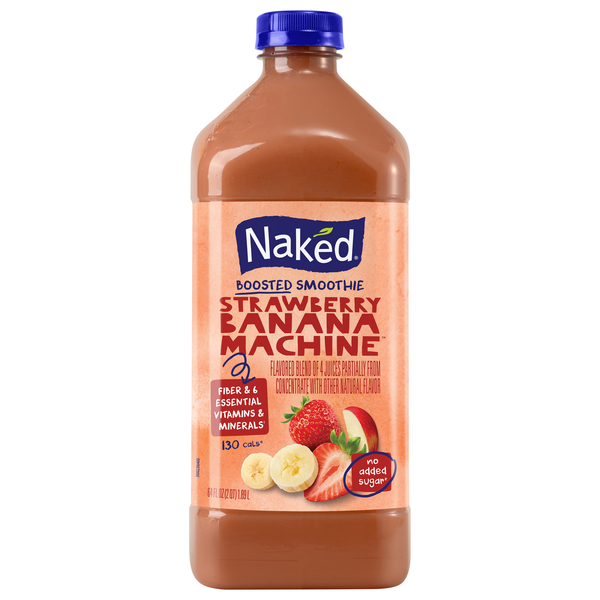 Naked No Added Sugar Strawberry Banana Boosted Smoothie