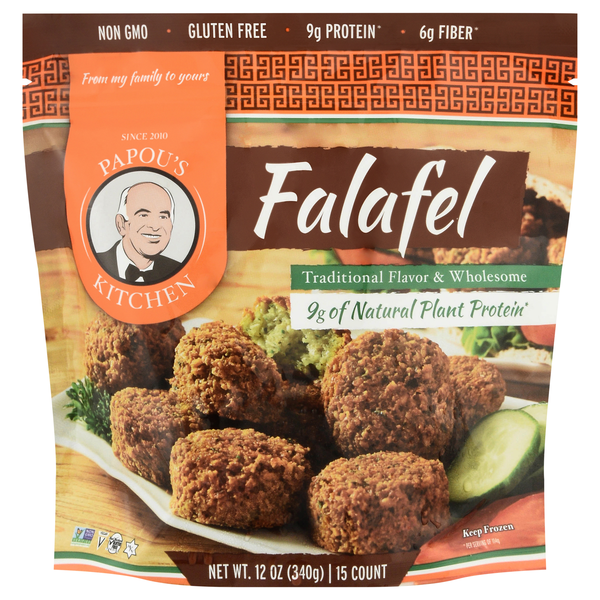 Papou's Kitchen Traditional Flavor Falafel - 15 ct Frozen