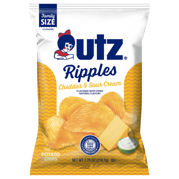 Utz Ripples Cheddar & Sour Cream Potato Chips Family Size