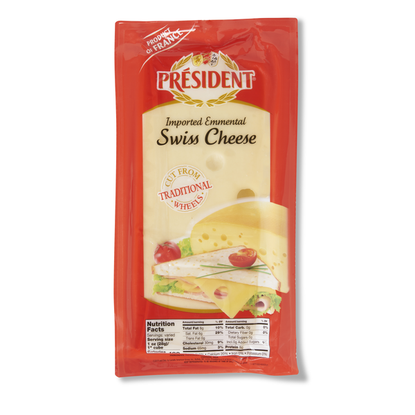 President Imported Emmental Swiss Cheese (Regular Sliced)