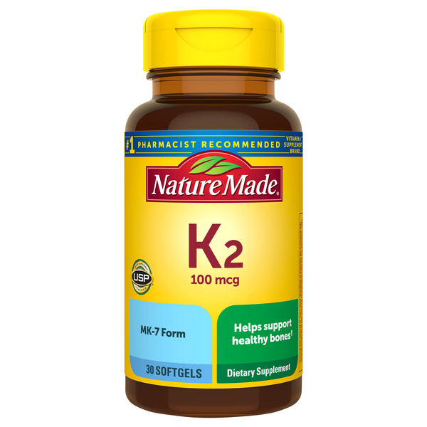 Nature Made Vitamin K2 100 mcg Dietary Supplement Softgels