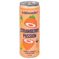 Wildwonder Strawberry Passion Prebiotic + Probiotic Sparkling Drink