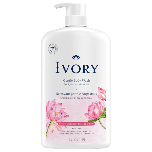 Ivory Waterlily Scent Mild & Gentle Body Wash Pump
