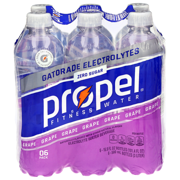 Propel Zero Sugar Grape Electrolyte Water Beverage - 6 pk