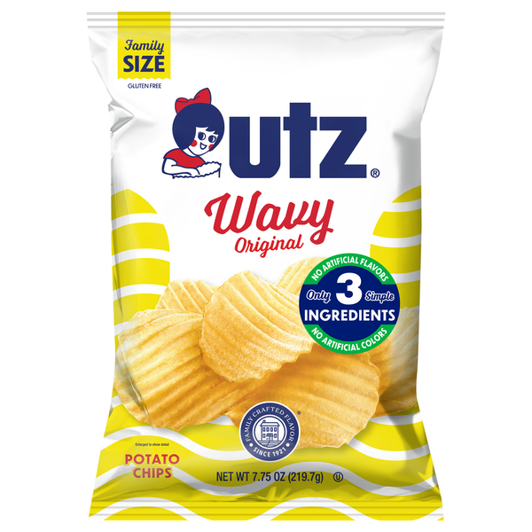 Utz Gluten Free Original Wavy Potato Chips Family Size
