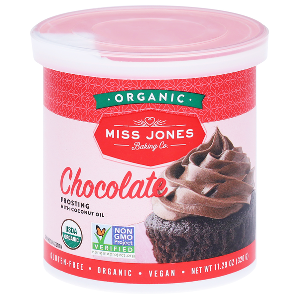 Miss Jones Baking Co. Organic Gluten Free Chocolate Frosting w/Coconut Oil