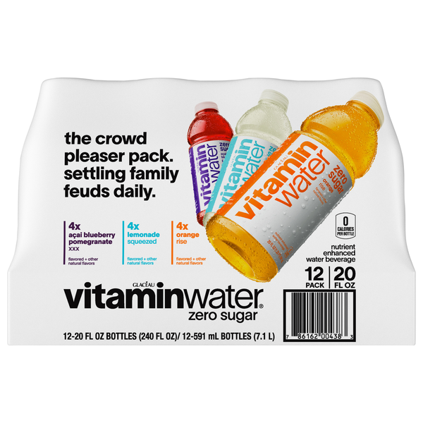 vitaminwater Zero Sugar Variety Pack Enhanced Water Beverage - 12 pk