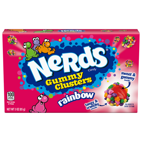 Nerds Rainbow Gummy Clusters Candy Movie Theater Box