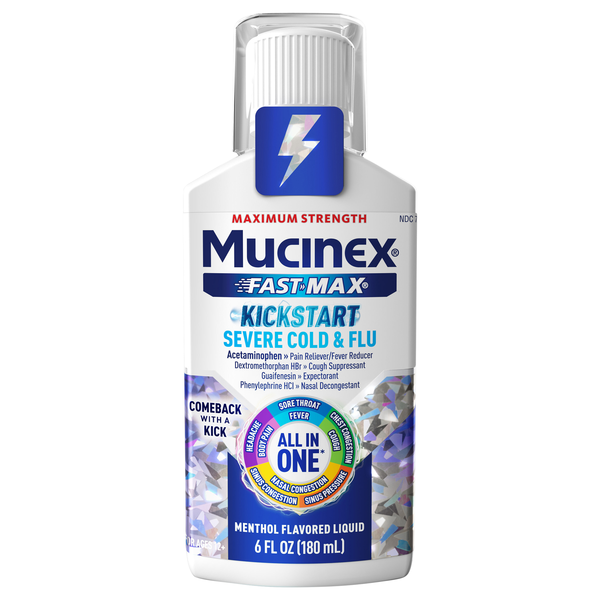 Mucinex Fast-Max Kickstart All in One Day Severe Cold & Flu Menthol Liquid