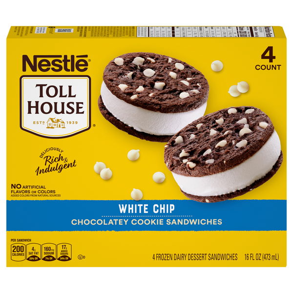 Nestle Toll House White Chip Chocolate Cookie Sandwiches - 4 ct Frozen