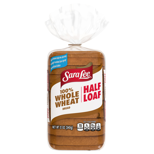 Sara Lee Half Loaf Whole Grain 100% Whole Wheat Bread Sliced