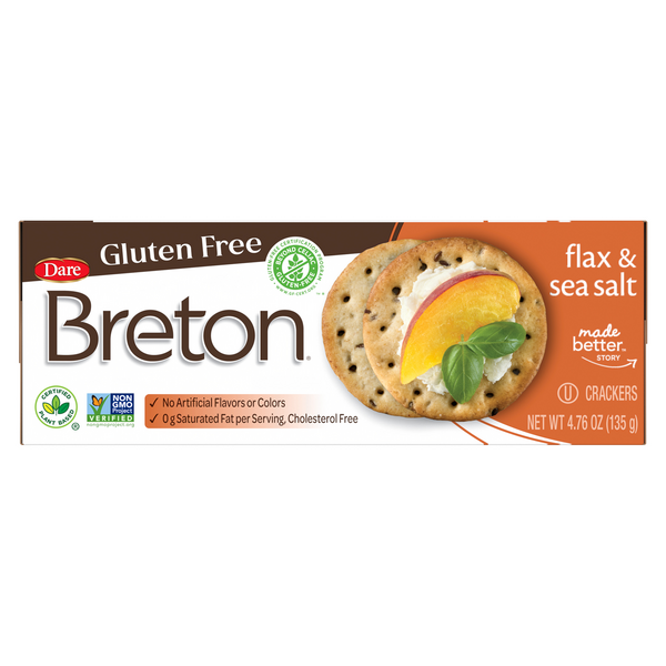 Dare Breton Gluten Free Flax & Sea Salt Crackers