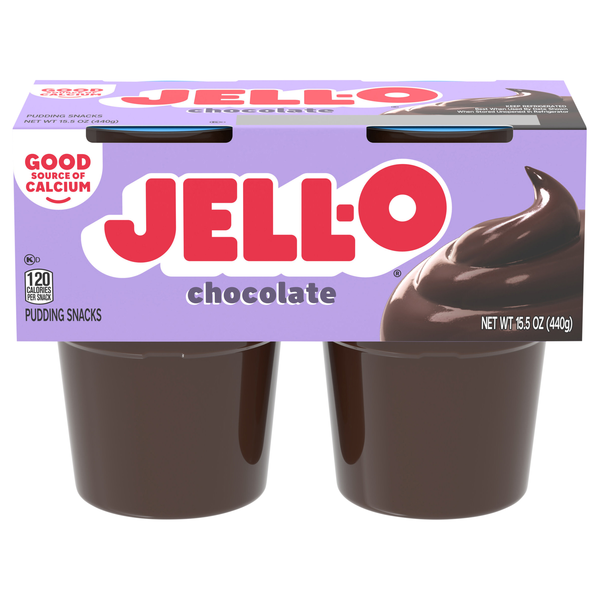 Jell-O Chocolate Pudding Snack Cups - 4 ct