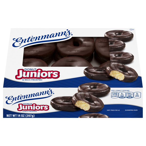 Entenmann's Juniors Rich Chocolate Frosted Donuts - 12 ct