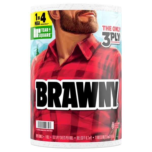 Brawny Tear-A-Square Mega Rolls 3-Ply Paper Towels