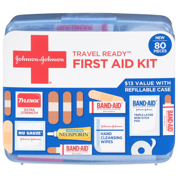 Save on Johnson & Johnson Travel Ready First Aid Kit 80 Items Order