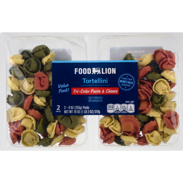 Food Lion Tri-Color Tortellini Pasta & Cheese Value Pack Fresh