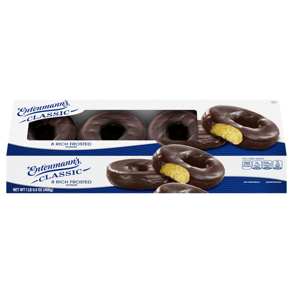 Entenmann's Rich Chocolate Frosted Donuts - 8 ct