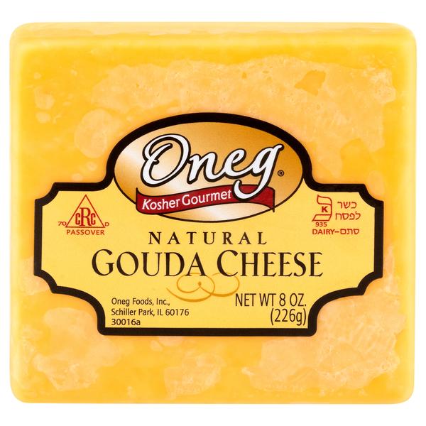 Oneg Kosher Gourmet Natural Gouda Cheese Block
