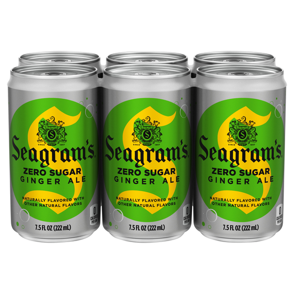Seagram's Caffeine Free Diet Ginger Ale Soda Mini - 6 pk