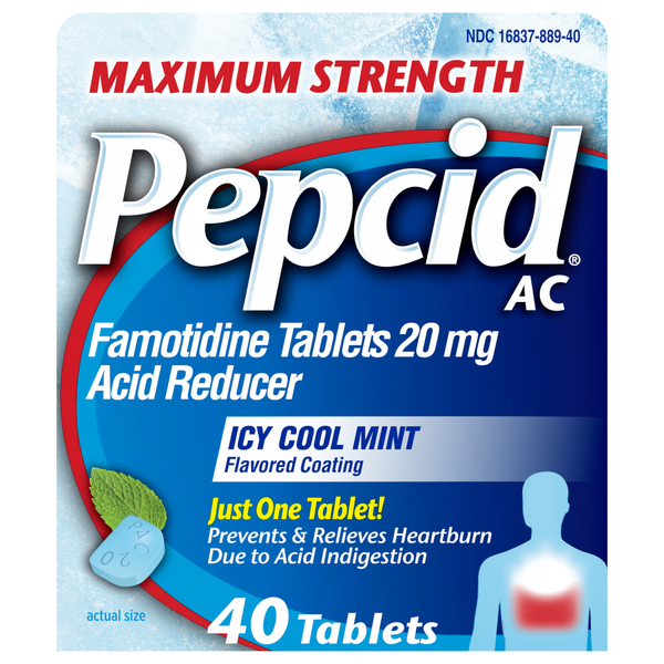 Save on Pepcid AC Maximum Strength Famotidine 20 mg Icy Cool Mint ...