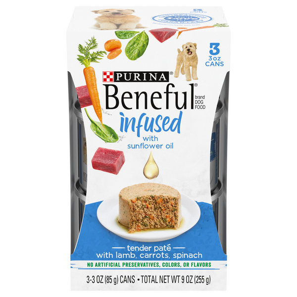 Save on Purina Beneful Infused Wet Dog Food Pate Lamb Carrots Spinach