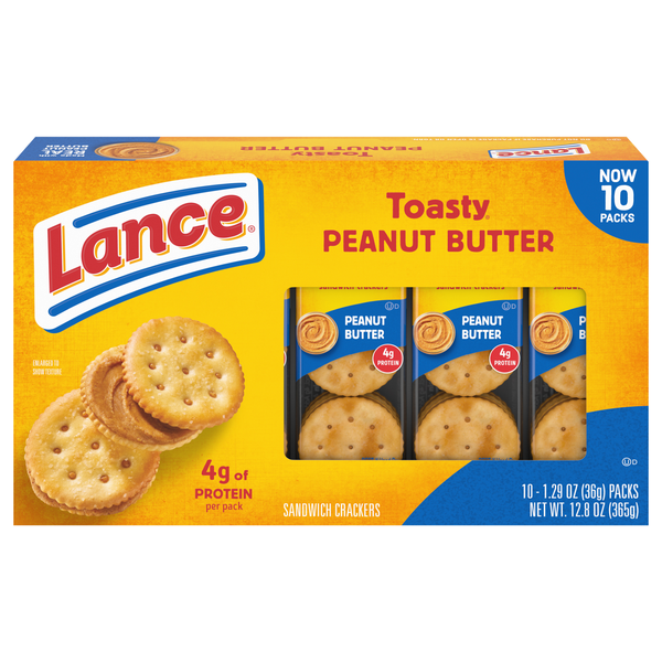Lance Toasty Peanut Butter Sandwich Crackers - 10 ct