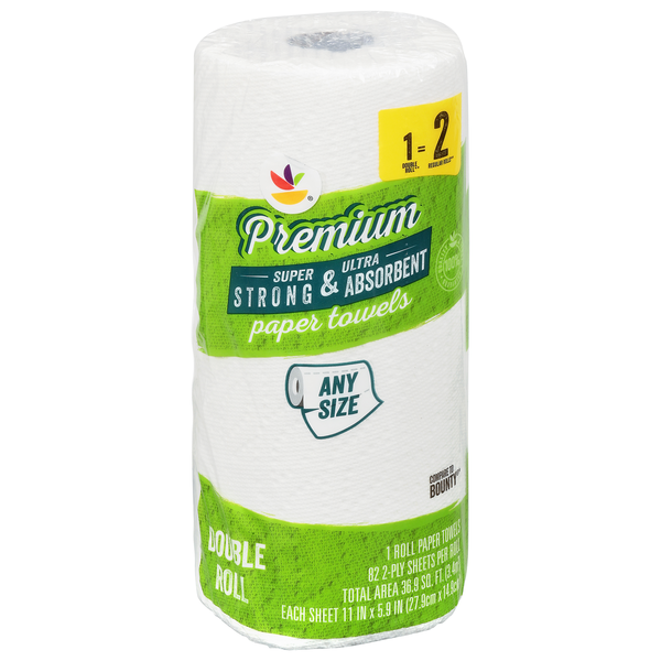 Store Brand Strong & Absorbent White Double Roll 2-Ply Paper Towels