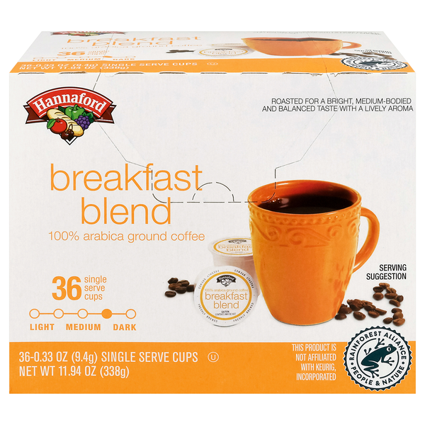 Hannaford Breakfast Blend Medium-Dark Roast Single Serve Coffee Cups