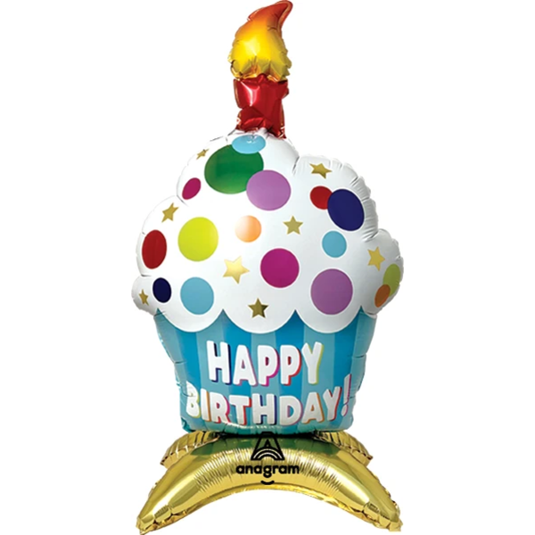 AirLoonz Birthday Cupcake Decorative Air-Filled Balloon