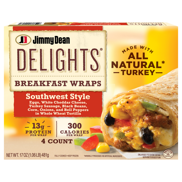 Jimmy Dean Delights Southwest Style Breakfast Wraps- 4 ct