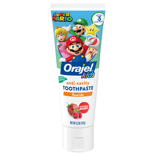 Orajel Kids Fluoride Anticavity Super Mario Berry Toothpaste