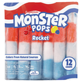 Budget Saver Monster Pops Rocket Blue Rasp Lemon Cherry Ice Pops 12 ct