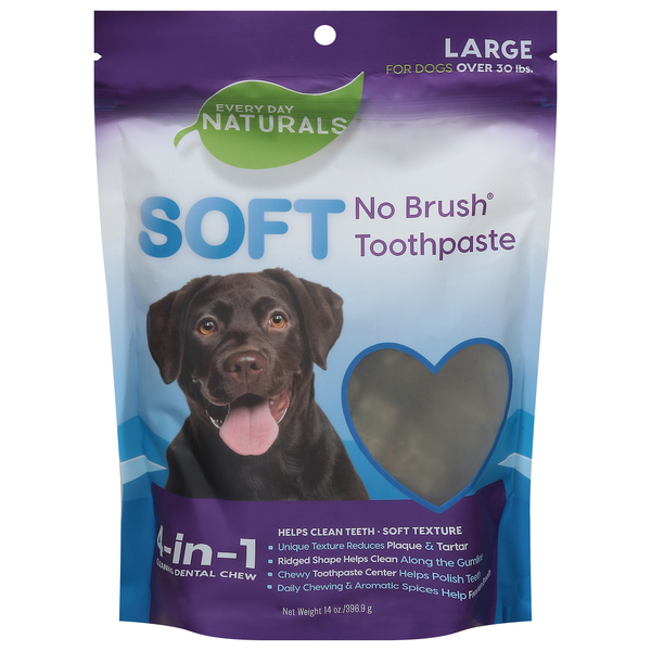 Every Day Naturals Soft No Brush Cleaning Dental Chew for Dogs Large