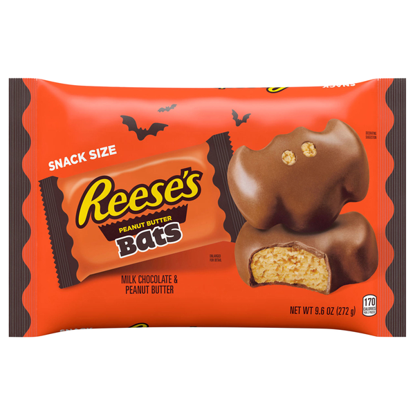 Reese's Bats Milk Chocolate Peanut Butter Cups Halloween Candy Snack Size